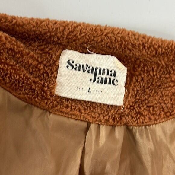 Savanna Jane Jacket Womens Large Brown Embroidered Fuzzy Sherpa Southwestern - Picture 6 of 12